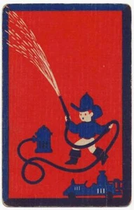 Tarjeta de juego vintage Art Deco Fireman, intercambio único - Imagen 1 de 2