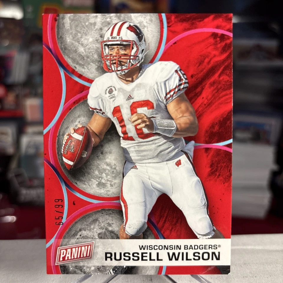 2022 Panini Football Father’s Day Russell Wilson RARE Red SSP /99 ⭐️ MINT - Image 1 of 2