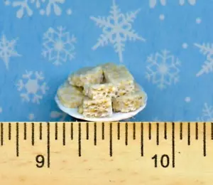 ** Dollhouse Miniature Plate of Sue's Rice Krispie Treats - Picture 1 of 4