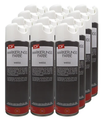 SDV CHEMIE 6x Markierungsfarbe Boden Markier Spray Forstspray Signierfarbe weiss 500ml