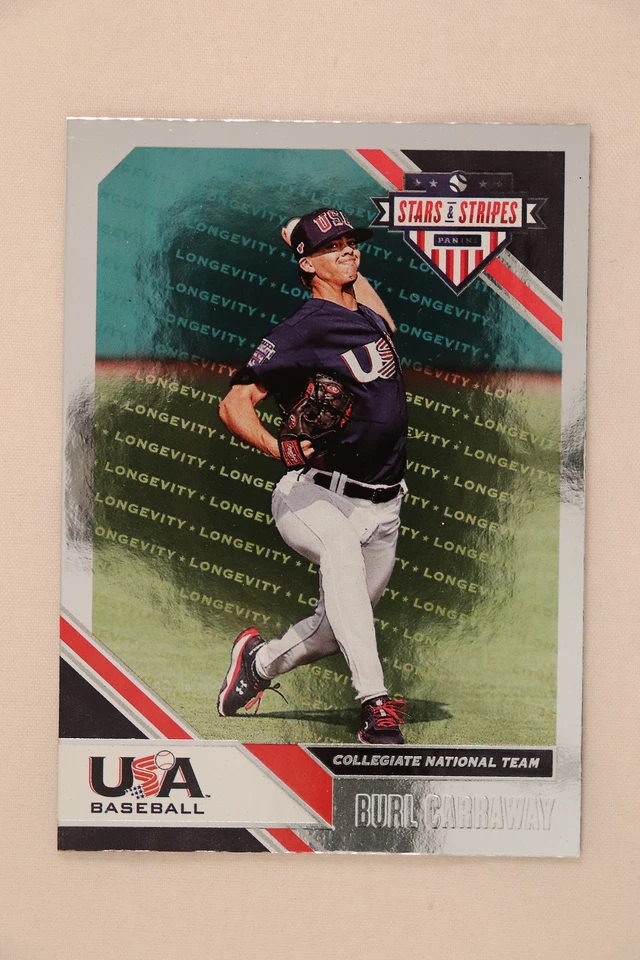 2020 Panini Stars and Stripes Longevity Burl Carraway 15 Collegiate Team - Image 1 of 1