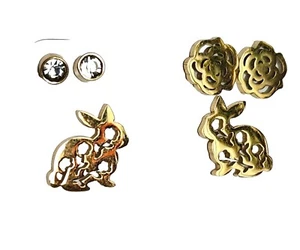 Stainless Steel Rabbit Stud Earrings. Easter Earrings. Bunny Rabbit Stud Earring - Picture 1 of 6