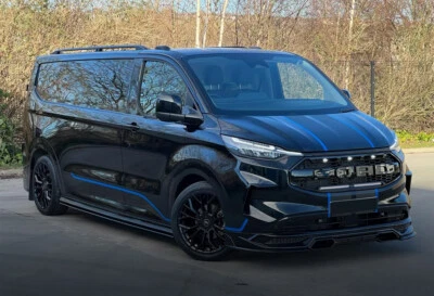 Grill For 2024+ Ford Transit Custom Front Grille with Lights Glossy Black - Image 1 of 4