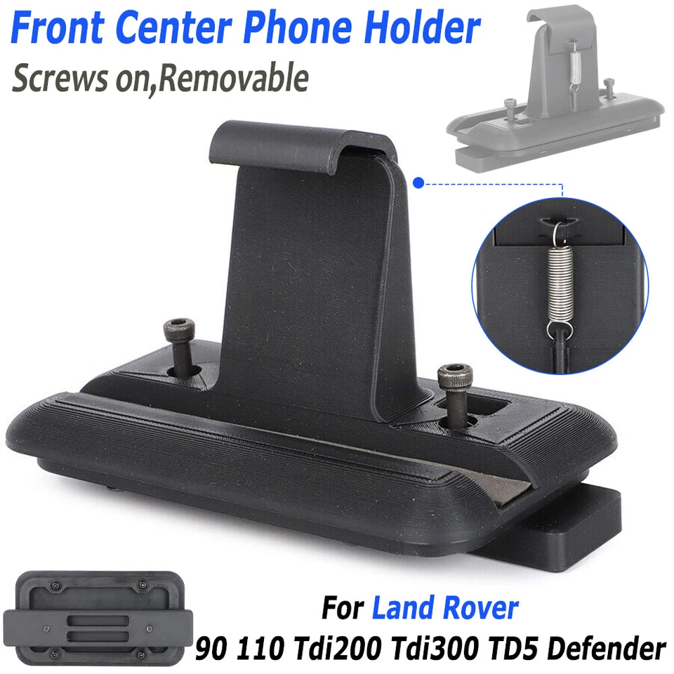 For Land Rover 90 110 Tdi200 Tdi300 TD5 Defender Phone Holder w/ Screws BLACK - Image 1 of 4