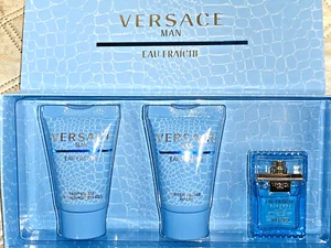 Versace Eau Fraiche for Men EDT After Shave Sh Gel 3 pc Gift Set - Picture 1 of 3