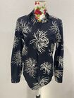 Reiss Navy Patterned Long Sleeved Button Up Shirt Size S