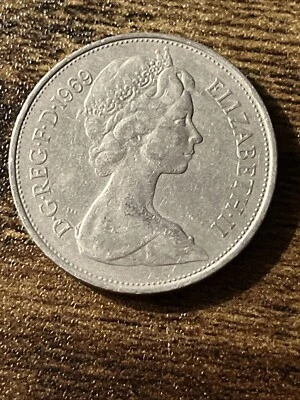 1969 United Kingdom 10 New Pence Queen Elizabeth II Lion Actual Coin TK8482* - Image 1 of 3