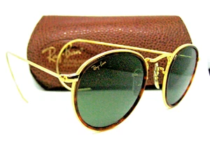 Ray-Ban USA Vintage NOS B&L Tortuga Round W1675c Classic Metals New Sunglasses - Picture 1 of 15