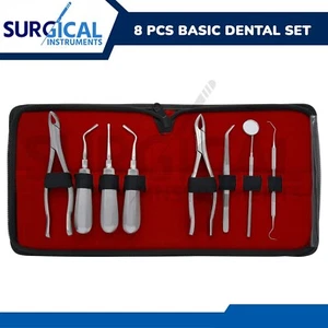Juego de 8 piezas de fórceps de extracción de cirugía dental básica grado alemán - Imagen 1 de 17