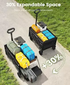 Moothing Collapsible Folding Outdoor Garden Utility Wagon Cart - Picture 1 of 6