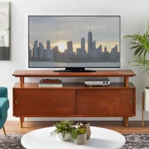 Mid-Century Modern Wood TV Stand Center Console Media Entertainment Home Cabinet - Picture 1 of 6