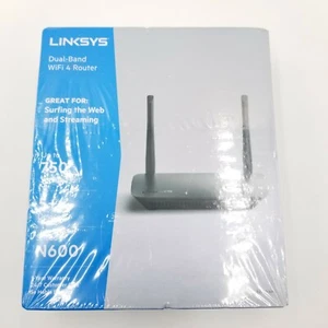  Linksys N600 Dual Band WiFi 4 Router up to 750 Square Feet 5+ Devices Black - Picture 1 of 9