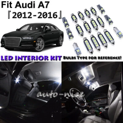 Kit de equipamiento de 16 luces interiores LED blancas para Audi A7 2012 2013 2014 2015 2016 Foto 1 de 4