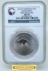 2016-P Australia Kangaroo 1 oz Silver $1, NGC MS70 First Releases - #B48139 - Picture 1 of 2