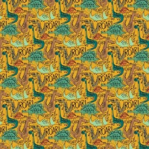 Soft Shell 3-LAYER Waterproof Fabric Material DINO - YELLOW - Picture 1 of 1