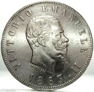 Vittorio Emanuele II (LIRE 2,Stemma) 1863 NAPOLI - Imagen 1 de 9