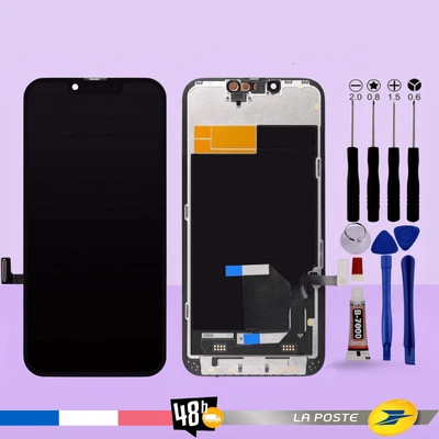KOMI Ecran Complet iPhone 13 LCD Vitre Tactile Compatible Châssis Kit outils