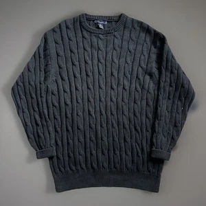Blumarine Cableknit Men's Fisherman Sweater Size XXL Black Cotton - Picture 1 of 11