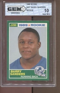 Score Barry Sanders 1989 #257 gemma come nuovo 10 RC Rookie Detroit Lions - Foto 1 di 2