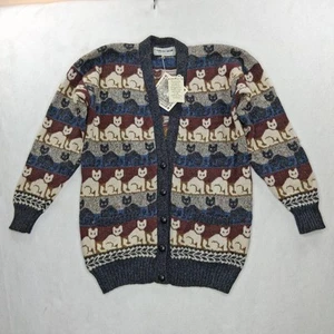 Judith Glue Cat Lady maglione donna medio/L cardigan felpa maglia scozzese - Foto 1 di 22