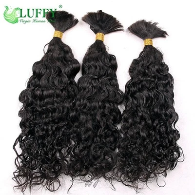 Extensiones a granel de cabello humano rizado suelto para trenzar cabello humano Remy sin trama Foto 1 de 4