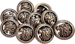 10PC Antiqued Bronze  Lion Head Metal Buttons Shank Button 20mm - Picture 1 of 3