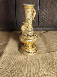 Vaso vintage in oro piangente 24kt made in USA alto 7,5 pollici - Foto 1 di 7