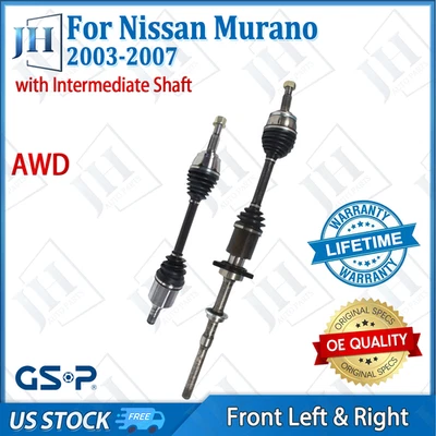 Juego de ejes CV par delantero izquierdo derecho OE para Nissan Murano V6 2003-07 3,5 L AWD Foto 1 de 4