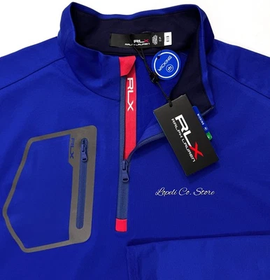 Ralph Lauren RLX Azul Rojo 1/4 Cremallera Rendimiento Pullover Chaqueta de Golf Para Hombres S - 2XL Foto 1 de 4
