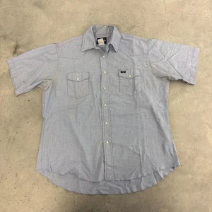 Vintage Wrangler Workwear Western Pearl Snap Front Short Sleeve Shirt Mens 2XL - Picture 1 of 4