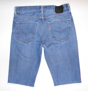 LEVI'S - Men's 508 Long Denim Shorts 31"W Regular Fit Blue Cut Offs Jorts - Picture 1 of 5