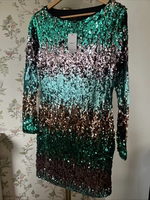 ✨NEXT ✨Sequinned Party Dress Size 14 ✨NEW ! - Image 1 of 4