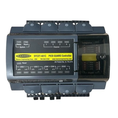 Banner SFCDT-4A1C Pico-Guard Controller Guard Fiber-Optic Safety System Control - Image 1 of 4