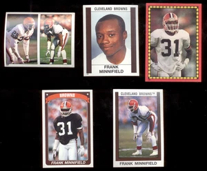 1988-90 FRANK MINNIFIELD Cleveland Browns Sticker Card Lot Topps Panini All Pro - Picture 1 of 1