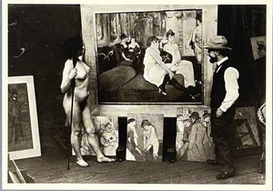 TOULOUSE-LAUTREC & His Model In Front Of Painting Fotofolio Kunstdruck Karte - Bild 1 von 6
