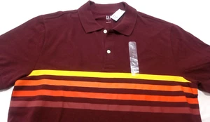 GAP Poloshirt Erwachsene Große Streifen Kurzarm Freizeit Preppy Herren Neu - Bild 1 von 7