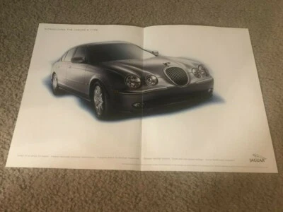 Винтажный 1999 JAGUAR S-TYPE SEDAN брошюра печатная реклама 2-сторонний 1990-х серебро - Изображение 1 из 3