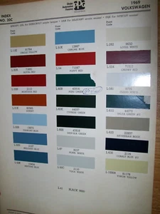 1969 VW Volkswagen Bug Bus Karmann Ghia car auto PPG Ditzler paint chips set - Picture 1 of 1