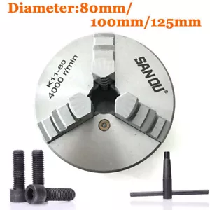 Präzisions 3 Backenfutter 80/100/125mm Dreibackenfutter Drehbankfutter NEU - Bild 1 von 11