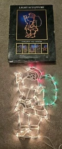 Vintage 1990's Collectable Santa Clause Indoor Light Boxed Xmas Silhouette - Picture 1 of 8
