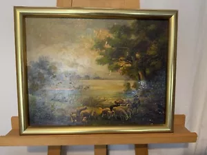 Antikes Öl Gemälde signiert Willi Pietz 1945 Berg Landschaft Vintage - Bild 1 von 13