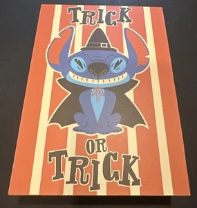 NEW DISNEY LILO AND STITCH HALLOWEEN TRICK OR TRICK WOODEN WALL ART BLOCK - Picture 1 of 5