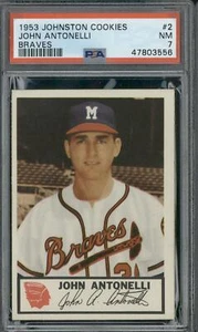 Johnston Cookies Braves #2 1953 John Antonelli PSA 7 - Imagen 1 de 2