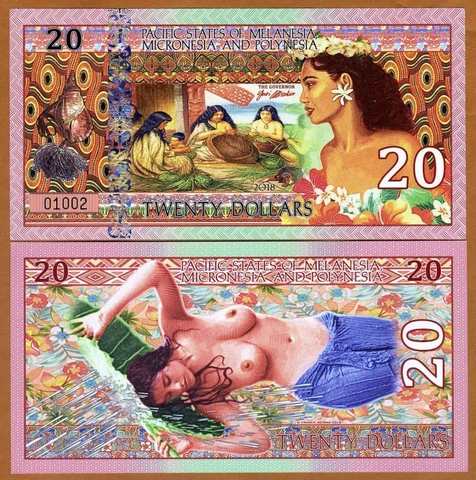 Pacific States of MMP, $20 2018 Private Issue Polymer Weavers, Polynesian Nude Cover