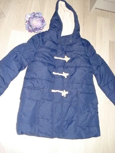 Mini Boden Girls Navy Winter Longline Padded Hooded Coat Age 9-10 Years - Picture 1 of 3