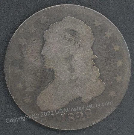 USA 1828 Capped Bust 25c Quarter Silver 108383 Cover