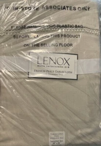 Lenox French Perle Tablecloth Decorative Trim 60x84" W/ Storage Bag NWT $50 - Picture 1 of 2