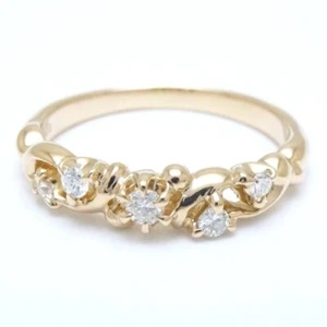 Anillo De Diamante Yondo De 4℃ Talla No. 11 En Oro Amarillo K18YG - Imagen 1 de 8