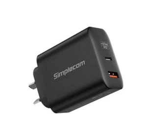 Simplecom CU265 Dual Port PD 65W GaN Fast Wall Charger USB-C + USB-A for Phone L - Picture 1 of 1