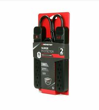 Monster Surge Protector 6 Grounded Outlet Two 2-packs 620j 2 FT Extension